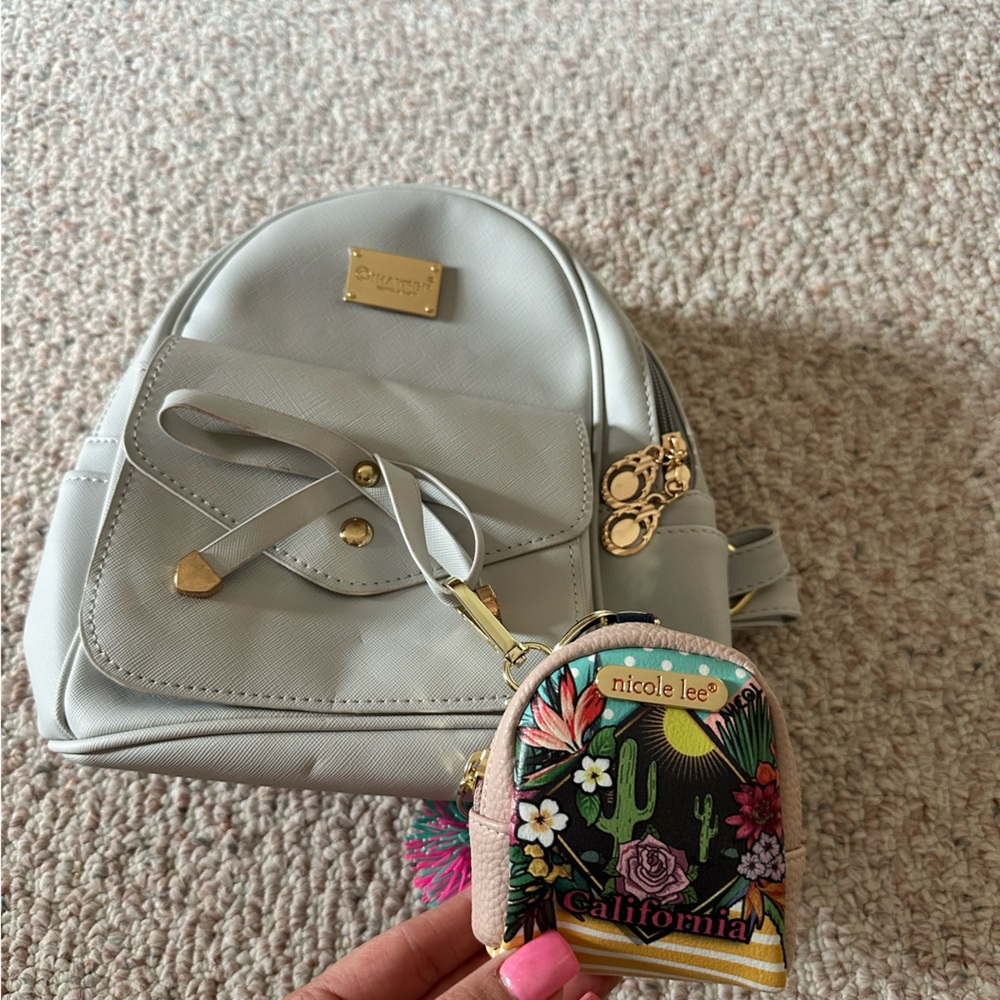 Gray mini backpack